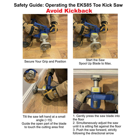 igooo Toe Kick Saw EKS85 safety trigger and brush replacement