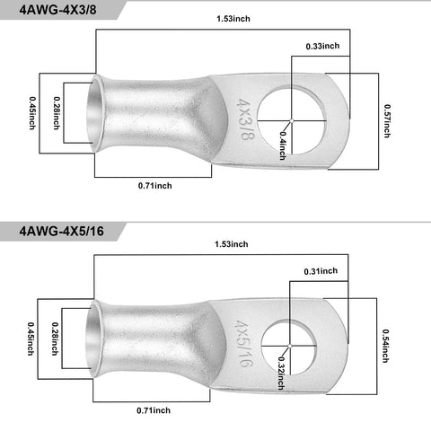 iGreely copper lug 3/8 inch with corrosion protection for marine settings