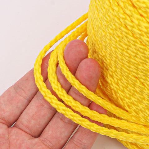 IHDYPPEW polypropylene rope 1/4 inch yellow highly visible for safety projects.