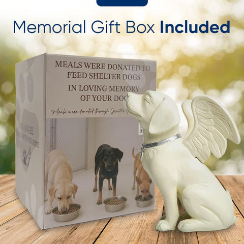 iHeartDogs dog memorial angel close-up highlights serene expression and durable resin.