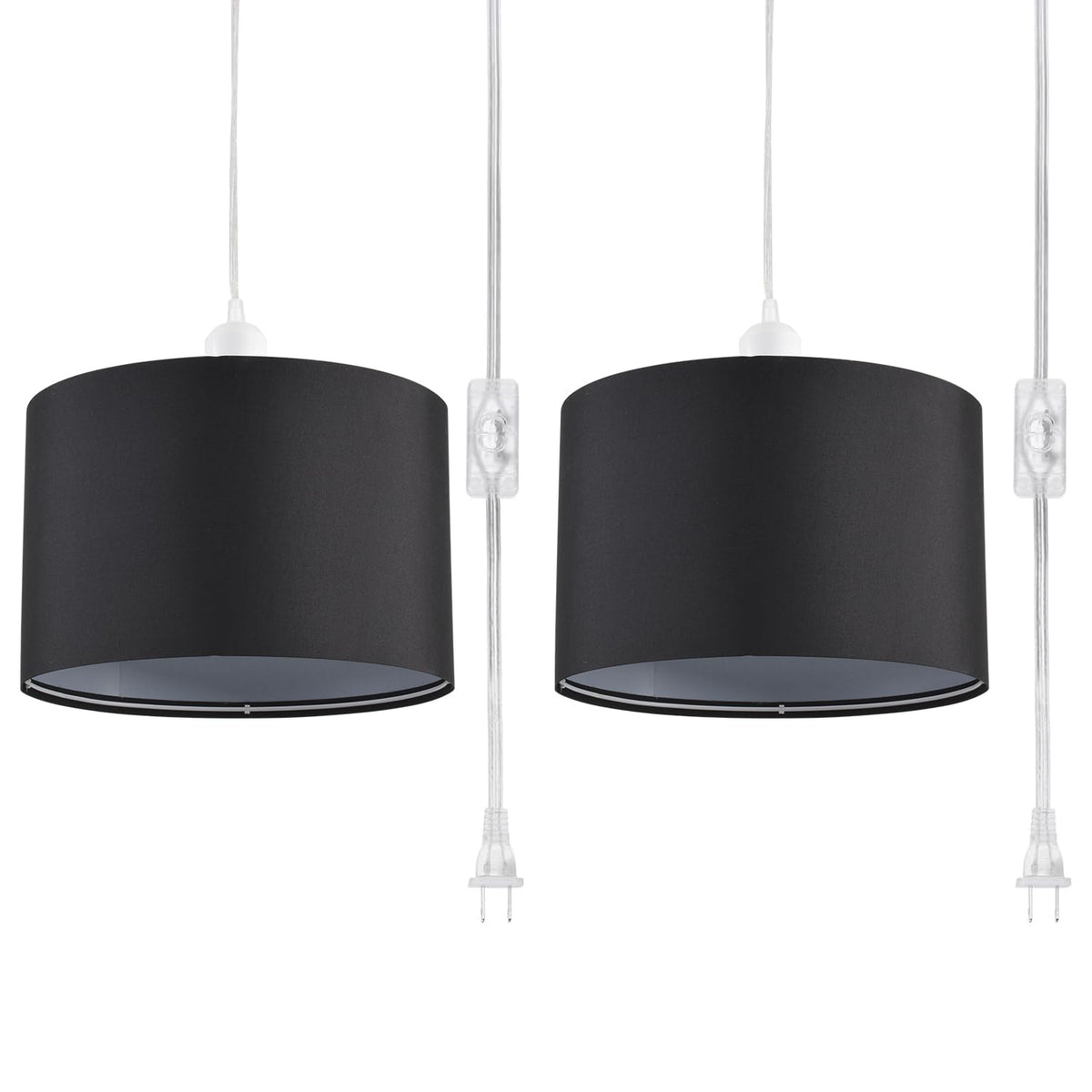 IHENGYANLT 2-pack plug-in pendant lights for flexible, outlet-powered installation.