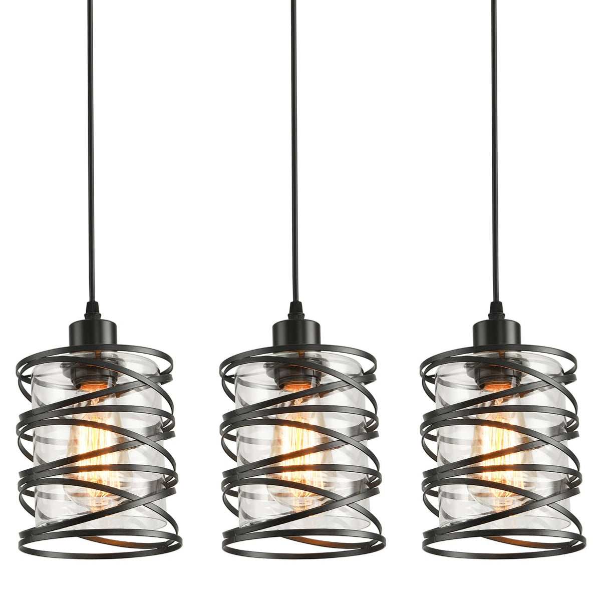 IHENGYANLT 3-Pack pendant light with glass shade enhances kitchen island illumination
