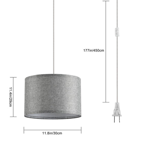 IHENGYANLT E26 socket compatible pendant enables easy LED bulb upgrades.