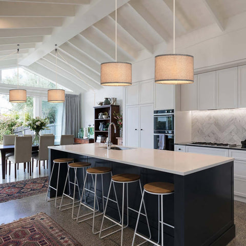 IHENGYANLT shade and cord combo complements modern kitchen islands.