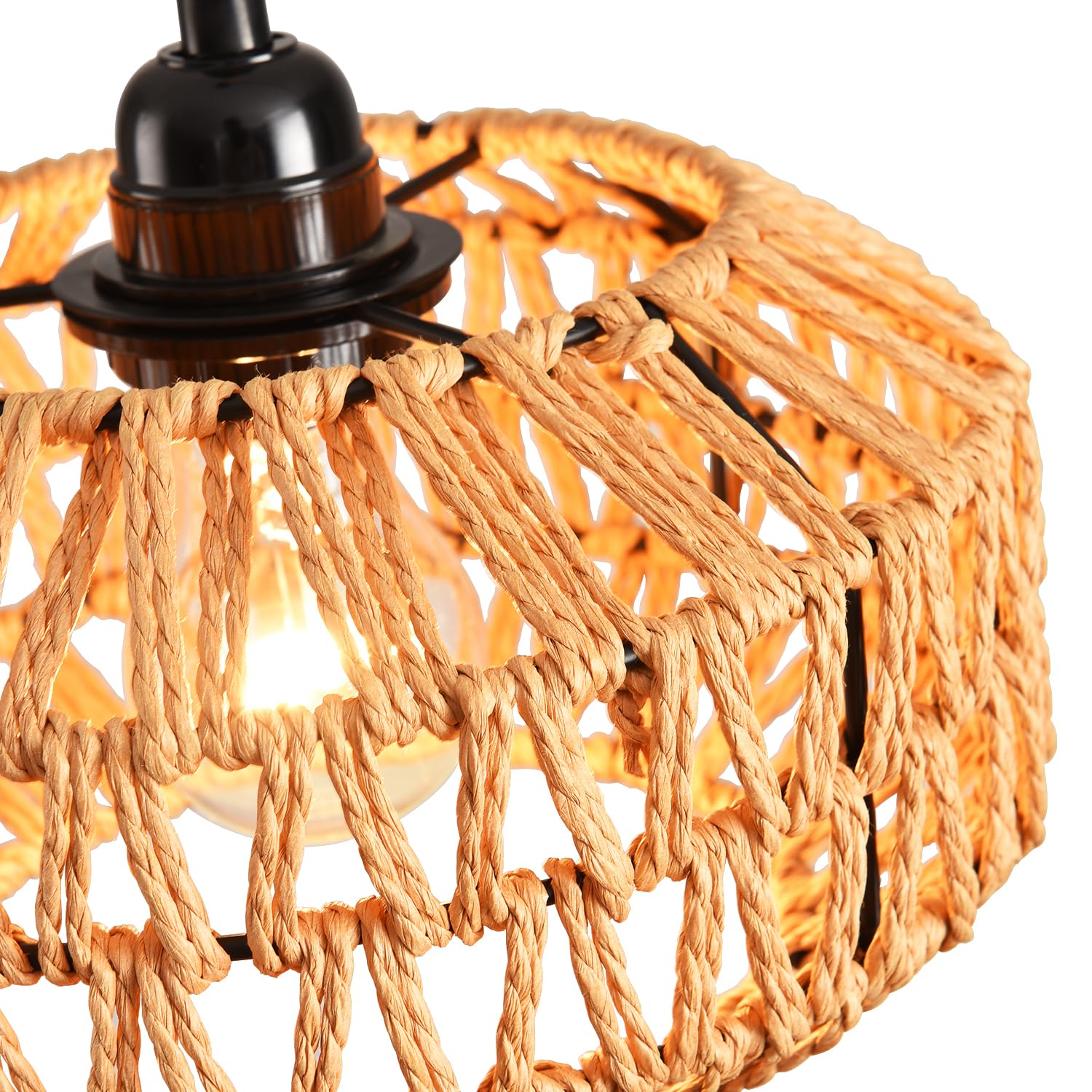 IHENGYANLT hand-woven hemp rope lamp highlighting rustic hallway decor