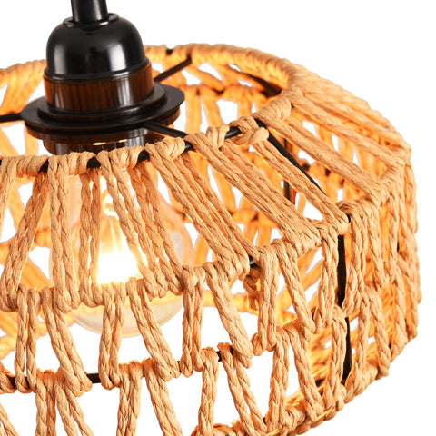 IHENGYANLT hand-woven hemp rope lamp highlighting rustic hallway decor