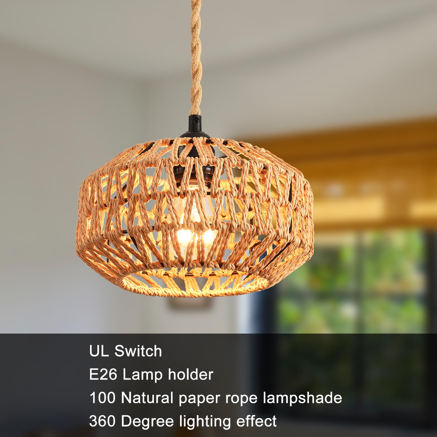 IHENGYANLT US plug hanging light for simple plug-in setup