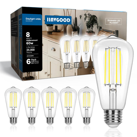 IINVGOOD Edison filament bulb with clear glass adds vintage charm and bright illumination