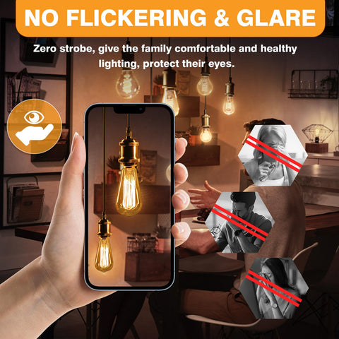 IINVGOOD Edison ST58 vintage silhouette enhances chandeliers and exposed fixtures