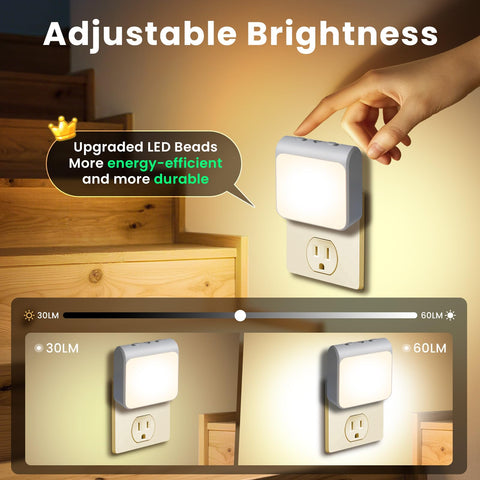 IINVGOOD night light delivers 60 lumens for clear visibility without glare.