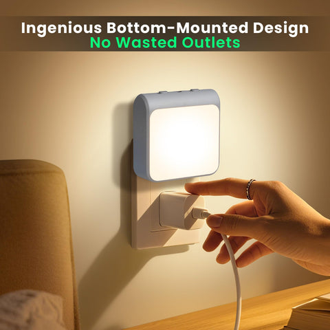 IINVGOOD plug-in design stays flush and frees the second outlet.