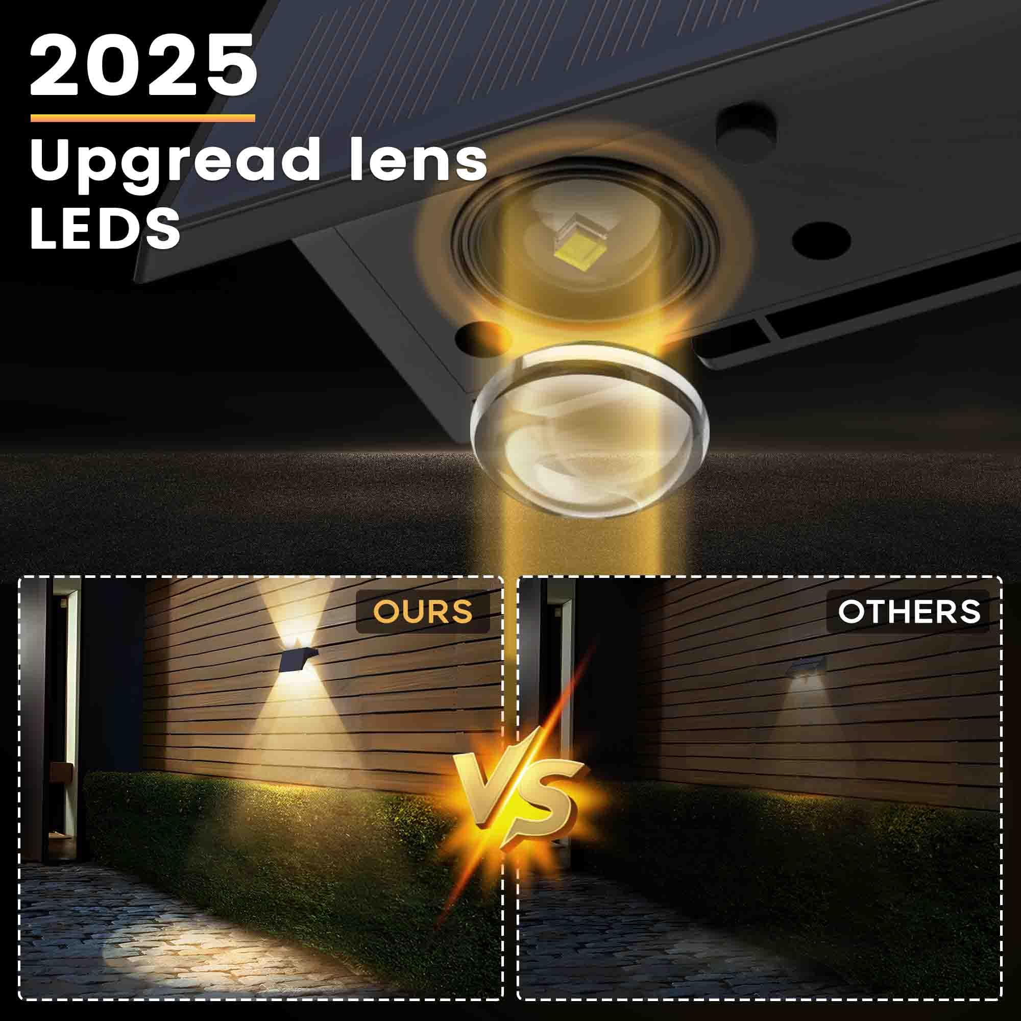 IIRARA high-magnification lenses boost brightness across driveways and pathways.
