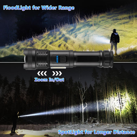 IkeeRuic 7Mode flashlight main COB LED shows powerful illumination options.