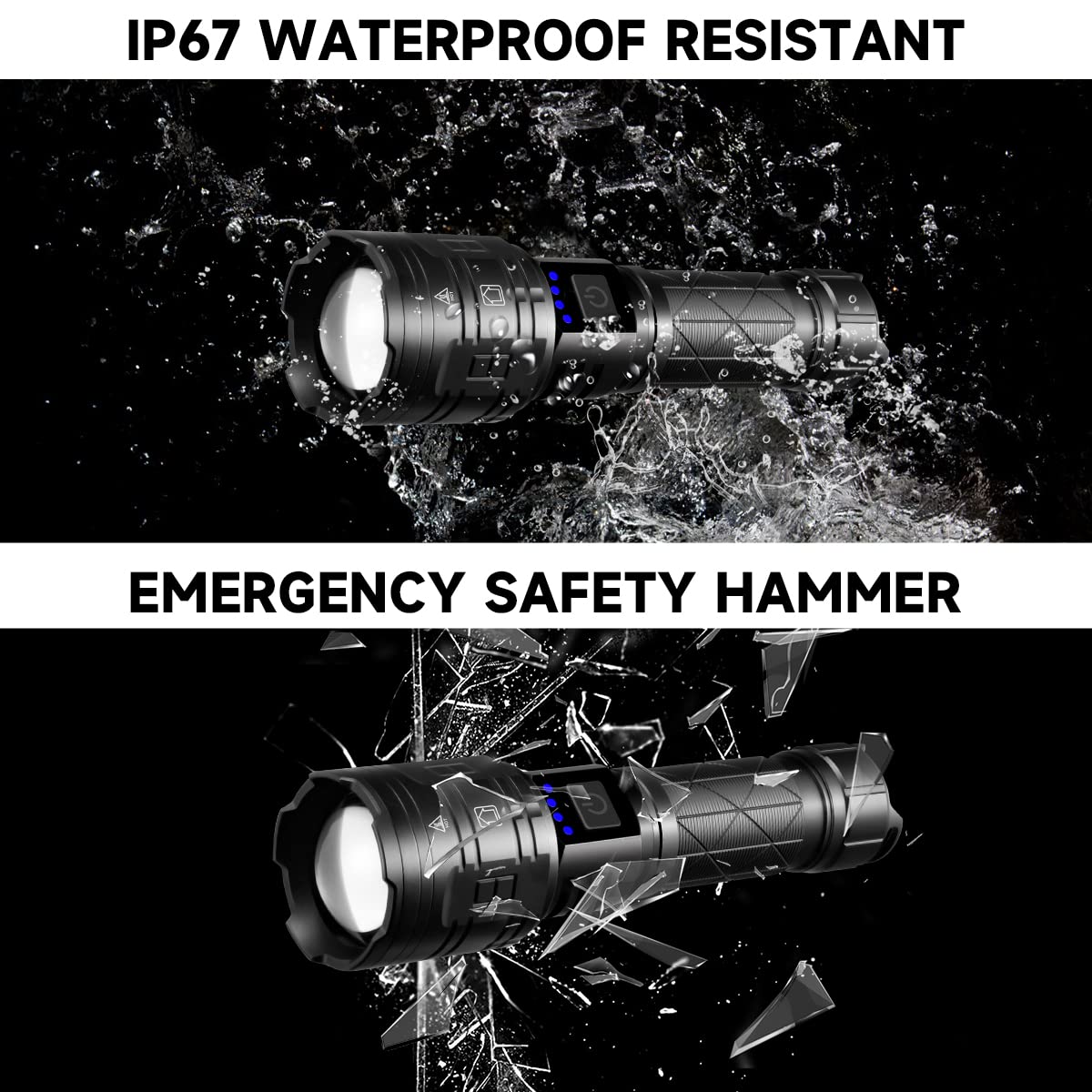 IkeeRuic flashlight head cusp design used as safety hammer