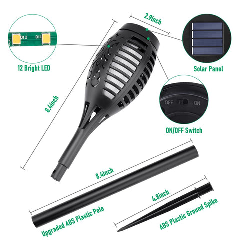 IkeeRuic waterproof ABS torches withstand rain and year-round outdoor decor
