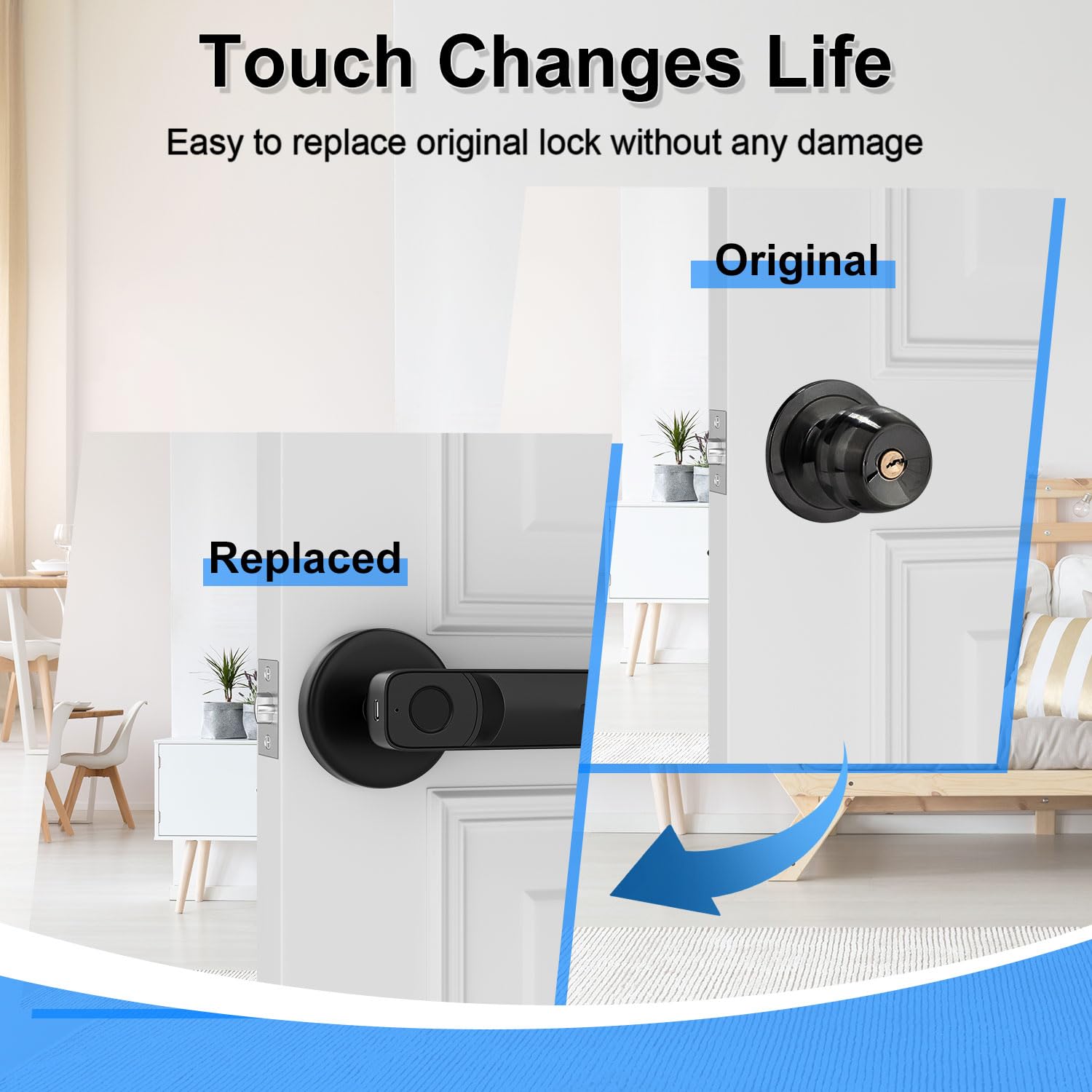 IKOED black finish close-up highlighting modern design and secure entry.