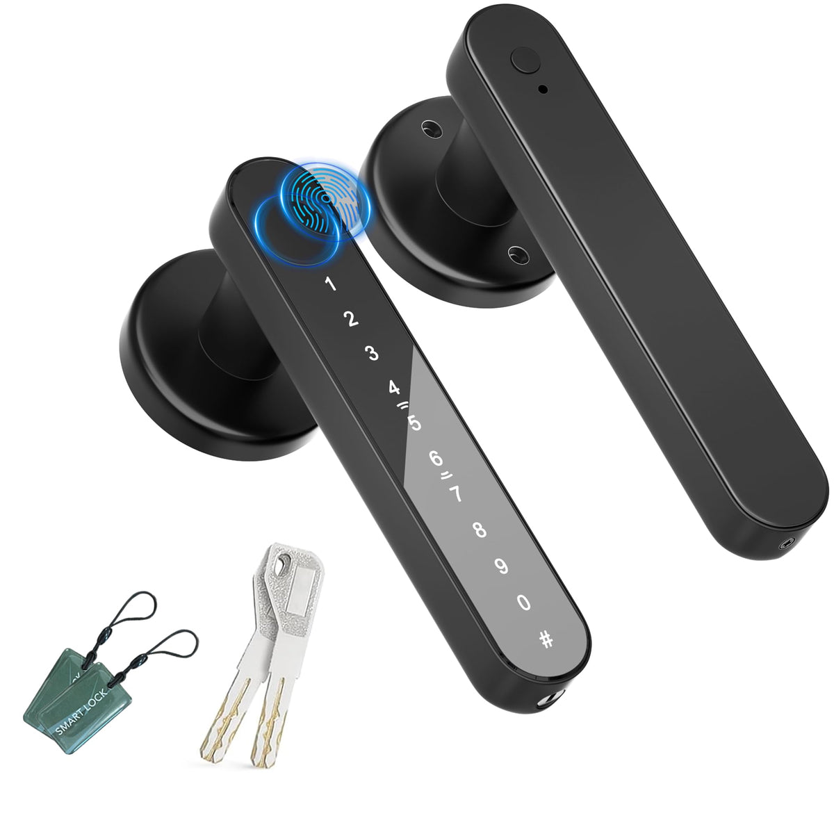 IKOED fingerprint door lock front view for secure home access.