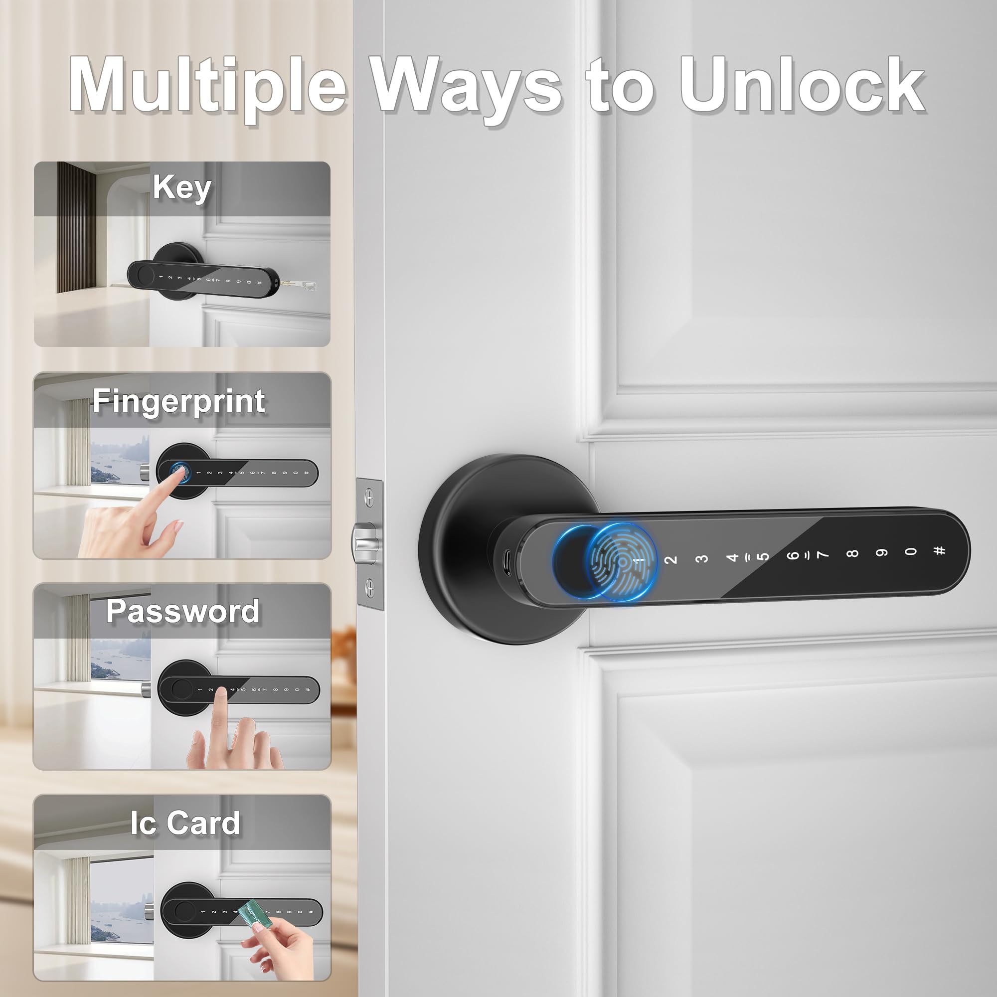 IKOED fingerprint unlock close-up highlighting fast access.