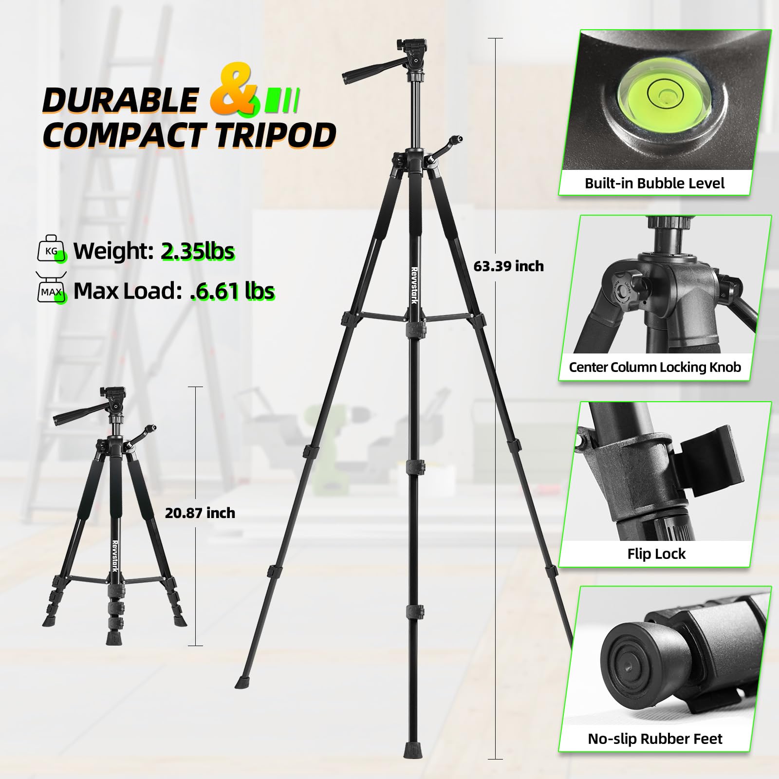 IKOVWUK collapsible tripod compact storage after use.