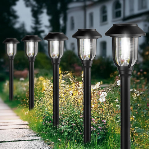 ILANCK 12-pack solar lights for outdoor pathways illuminate clearly