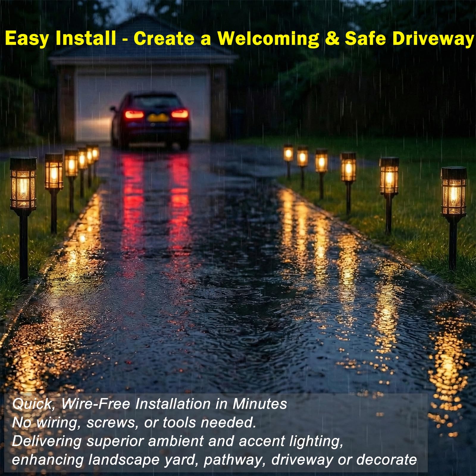 ILANCK ambient garden pathway lighting enhances outdoor decor and safety.