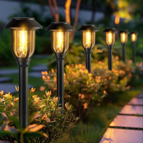 ILANCK solar pathway light with warm white glow for safe night walks.