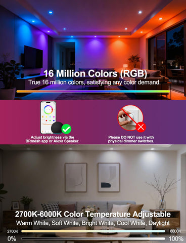 ILC 4-inch LED downlight app scene control enables quick presets