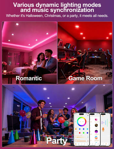 ILC 4-inch LED downlight dimming via app or voice—no traditional dimmers