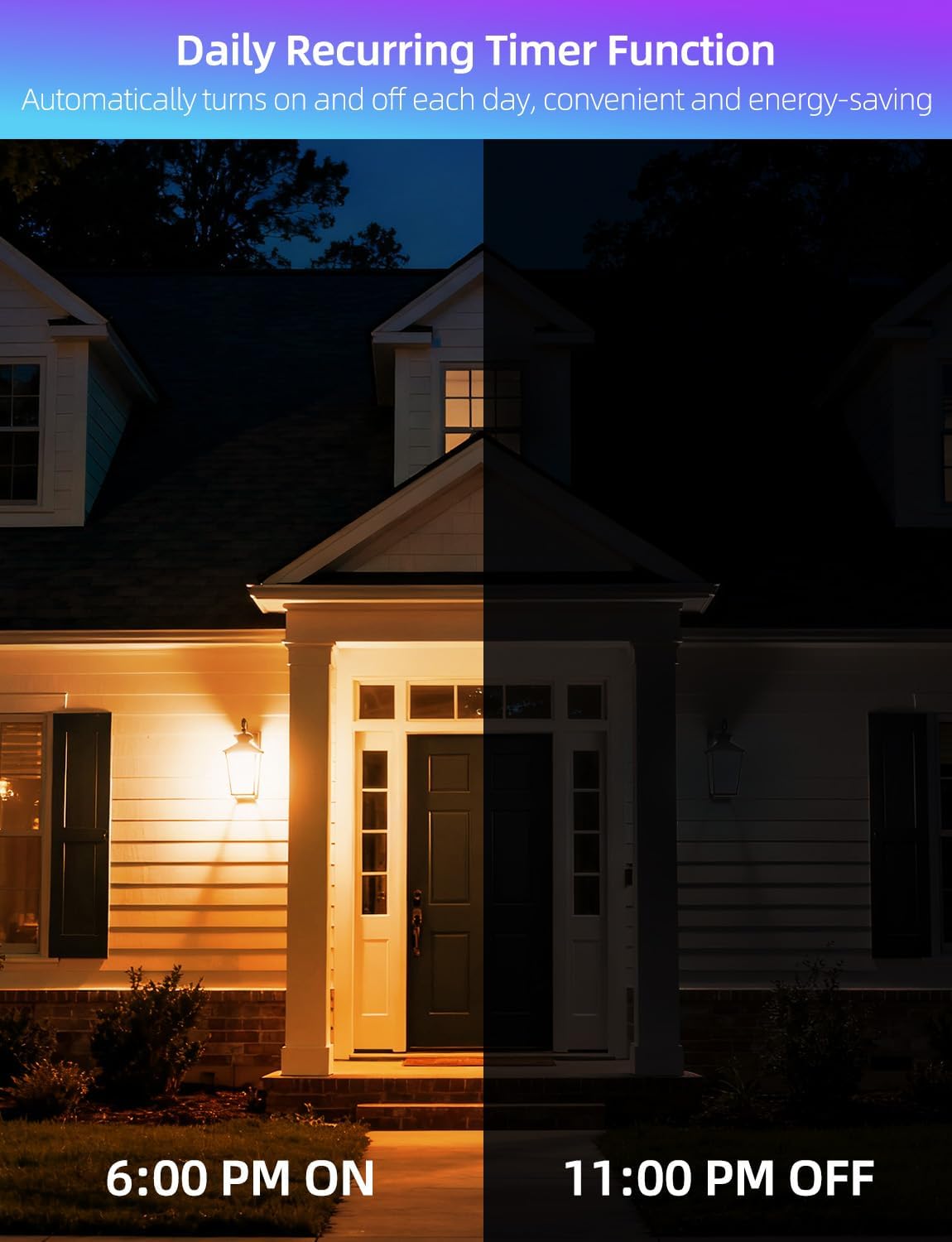 ILC 24-hour timing enables daily automatic on/off outdoors or indoors.