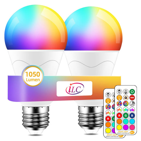 ILC LED bulb remote control demonstrates customizable mood lighting.