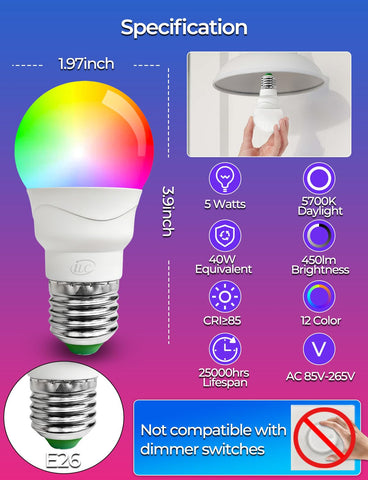 ILC remote control demonstrates easy color and brightness adjustment across bulbs.