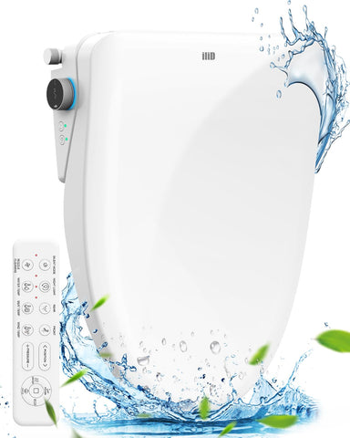 iliD bidet seat front view shows sleek design for improved hygiene