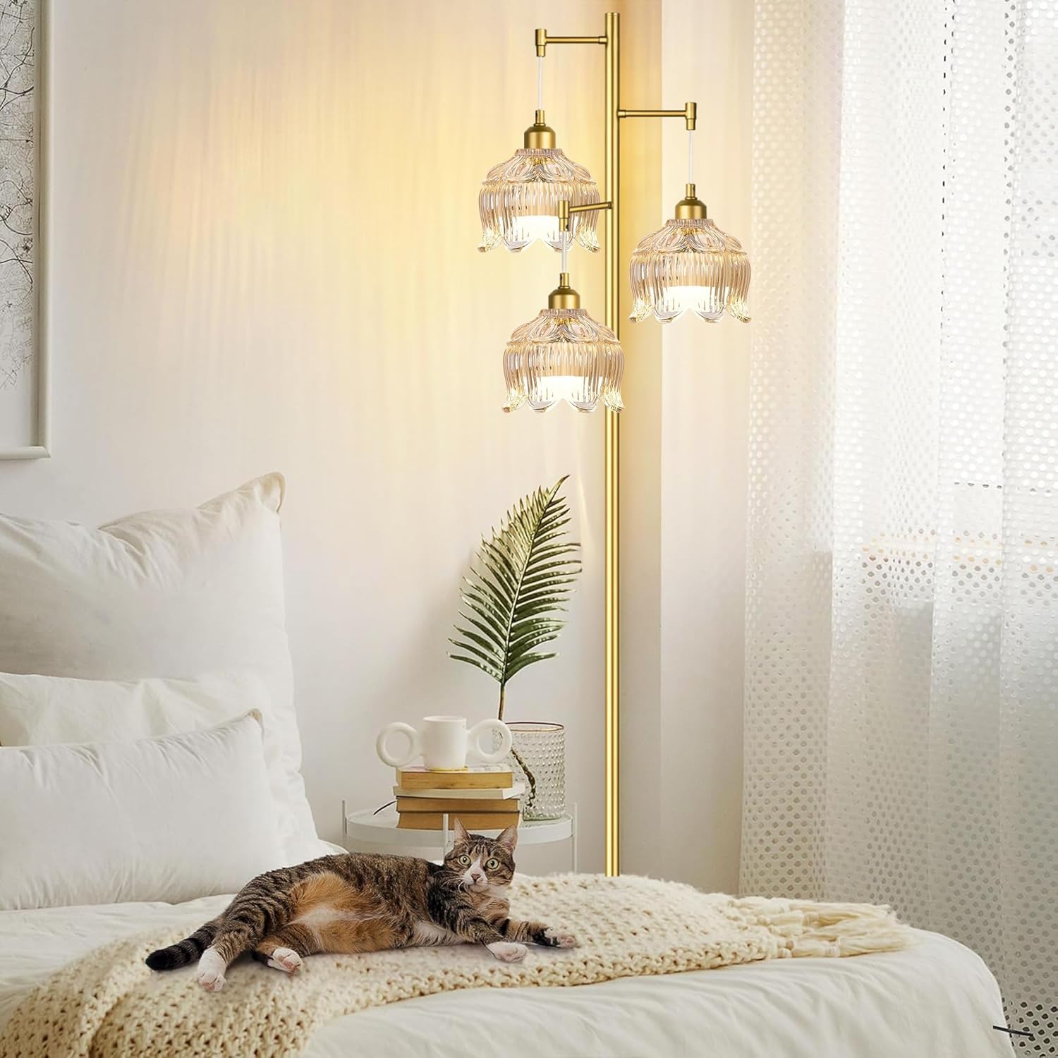 ILLMTW brass-tree base provides sturdy support for lounge areas.