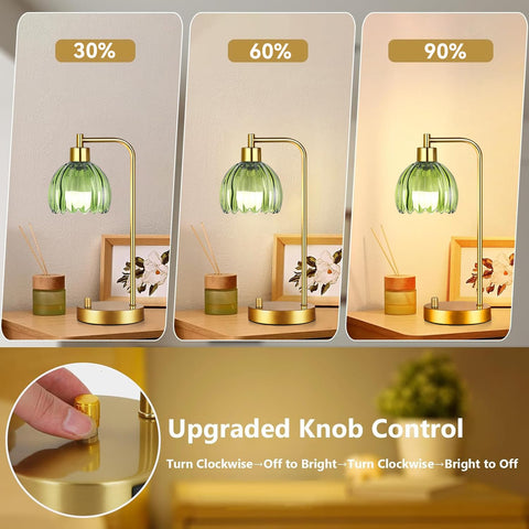 ILLMTW dimmable bedside lamp with flower shade for cozy evenings