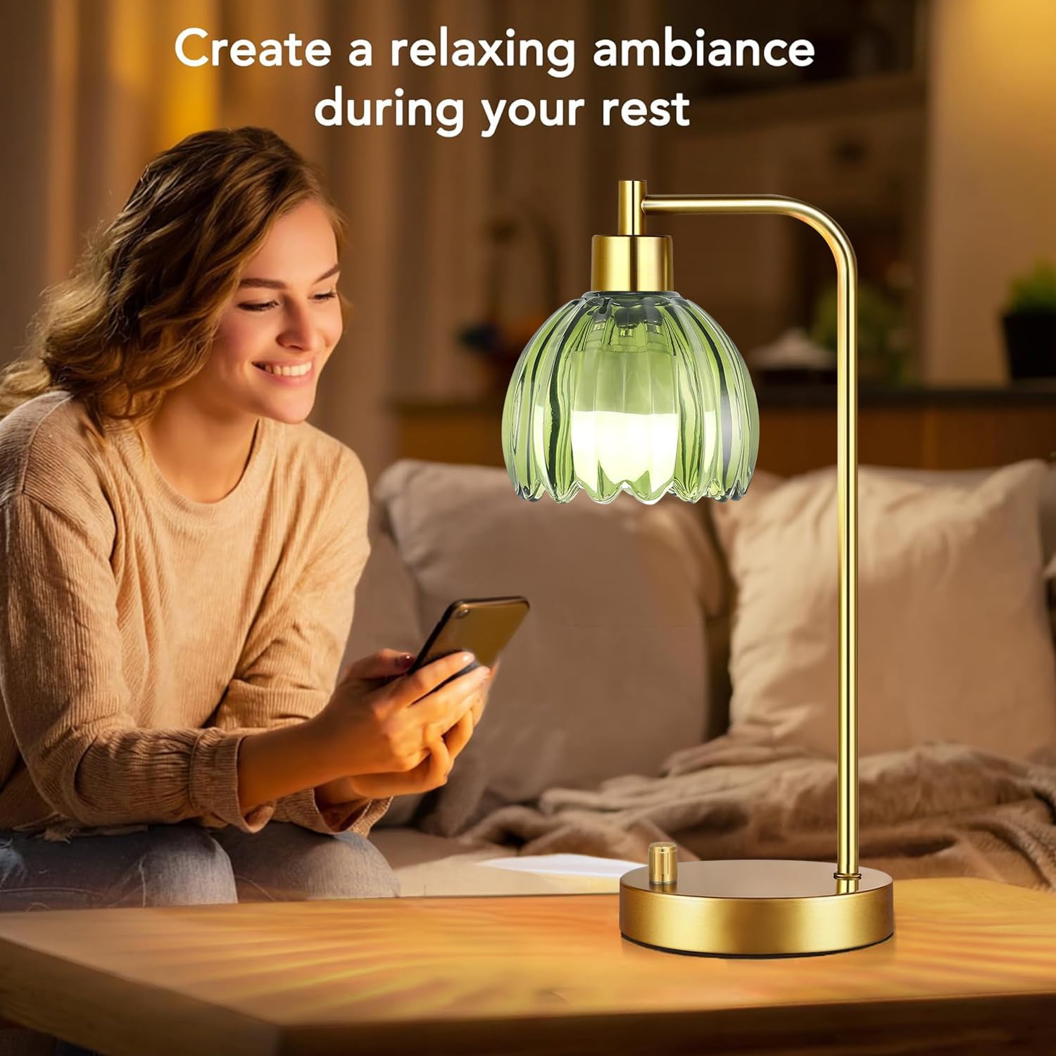 ILLMTW gold vintage mini nightstand lamp as a timeless accent