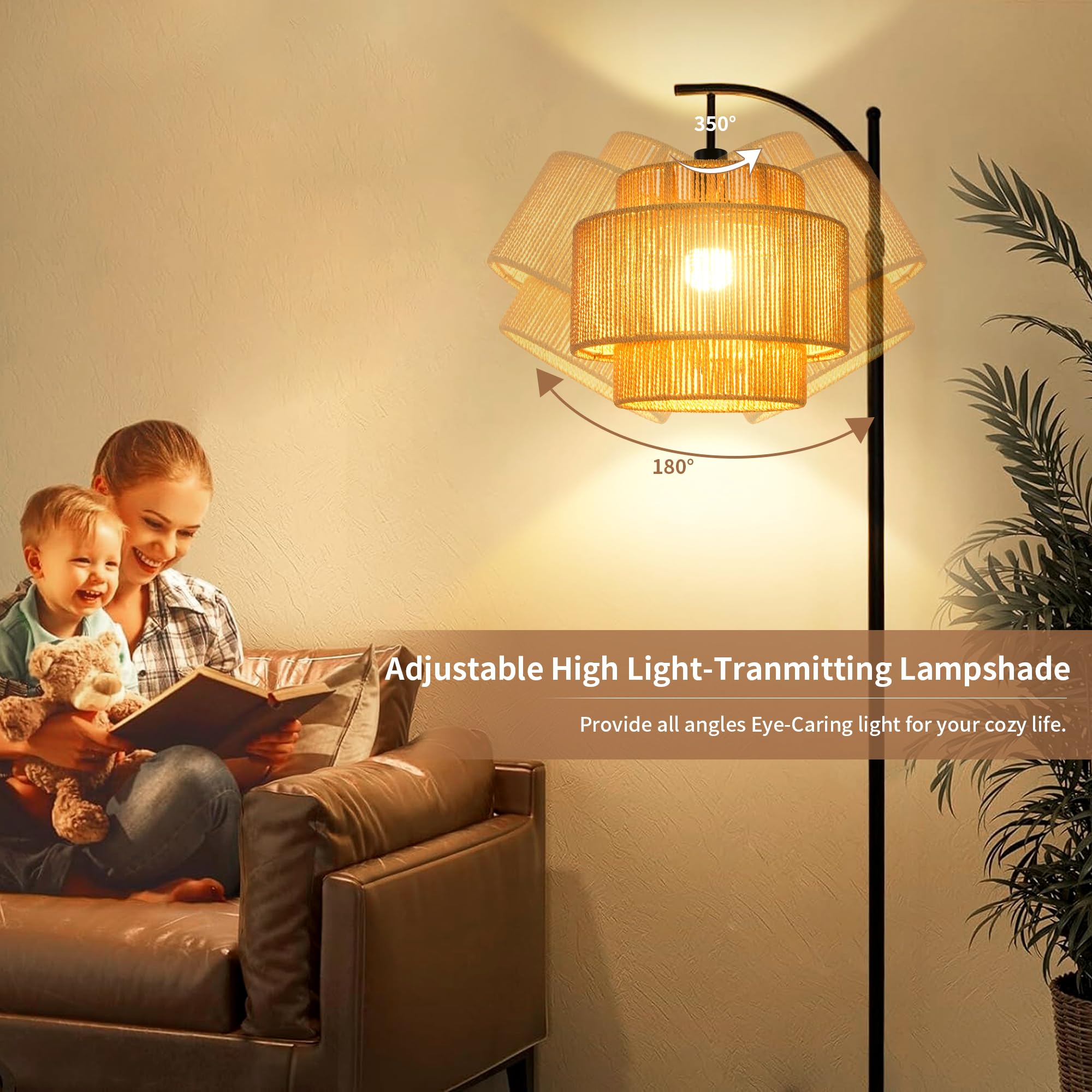 ILLMTW black finish floor lamp adds industrial charm