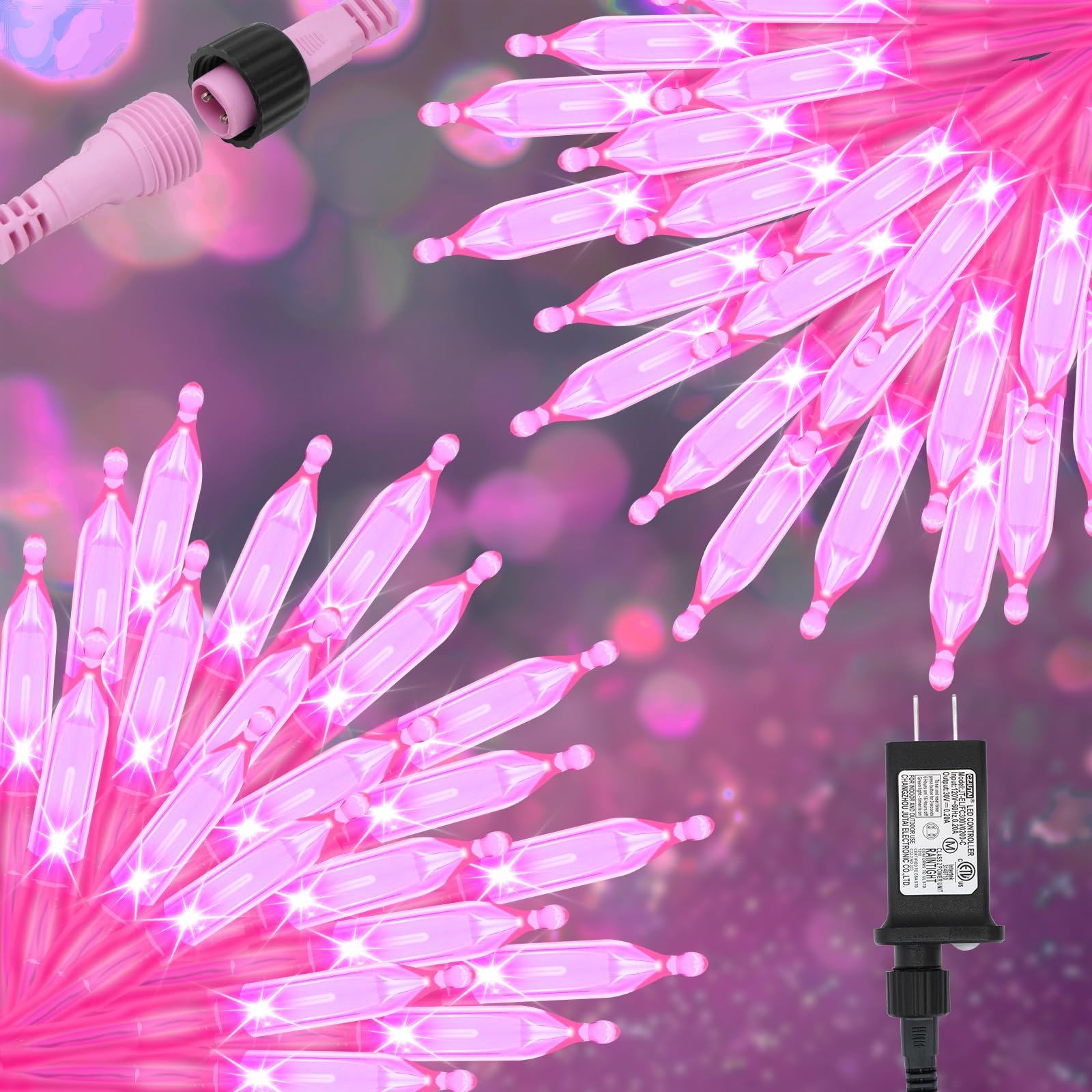 ILLUMINEW pink LED lights 98ft glow for cozy indoor ambience