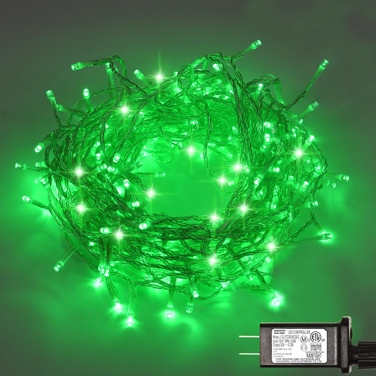 ILLUMINEW 300 LED green outdoor string lights illuminate patios with gentle warmth.
