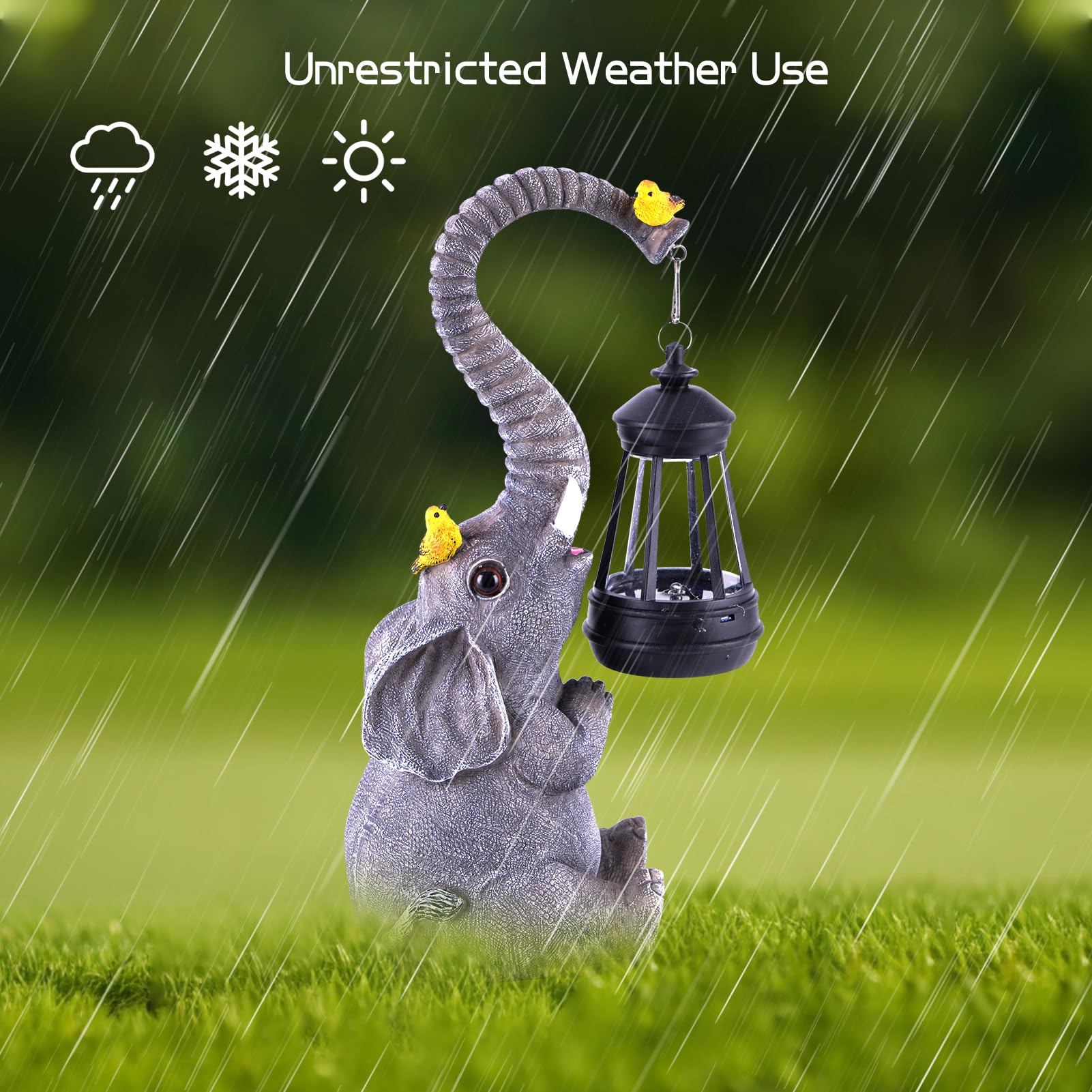 ILLUMINEW outdoor garden statue elephant adds porch appeal