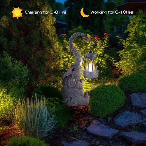 ILLUMINEW yard ornament elephant birds decor withstands varied weather