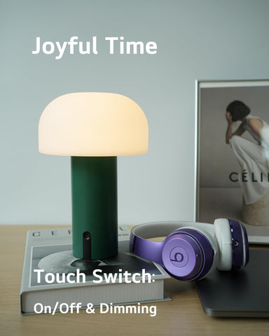ILOVINIT rechargeable lamp with USB-C and USB-A for charging.