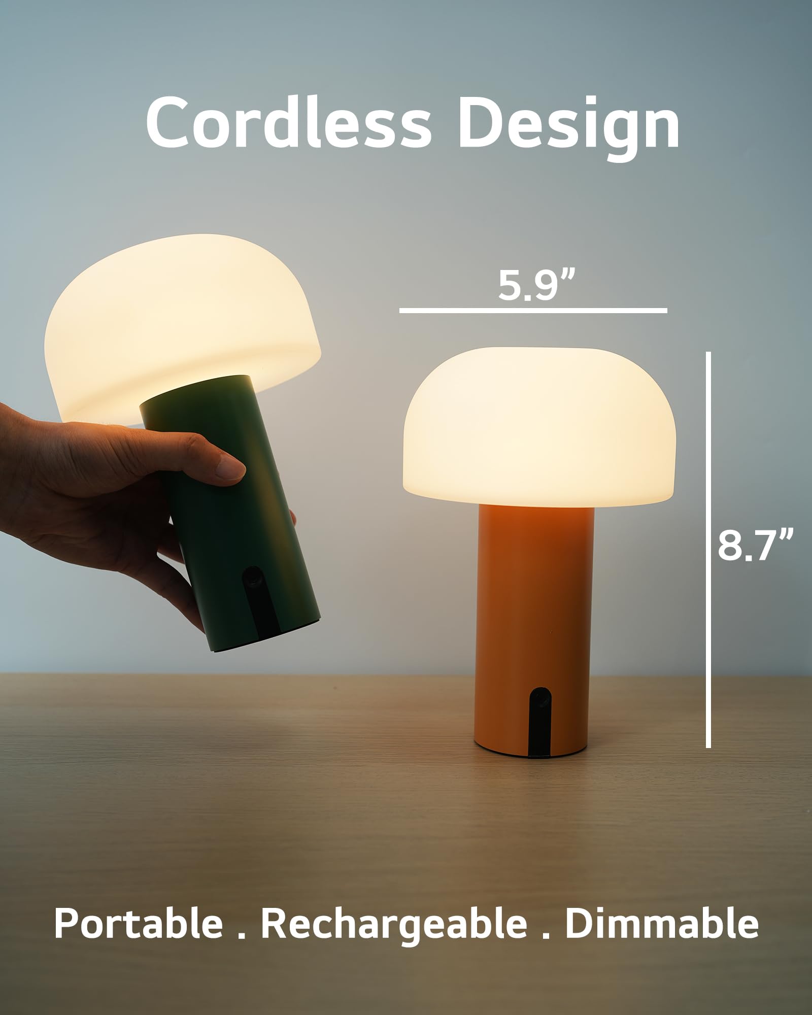 ILOVINIT mushroom table lamp warm 2700K glow for relaxing moments.