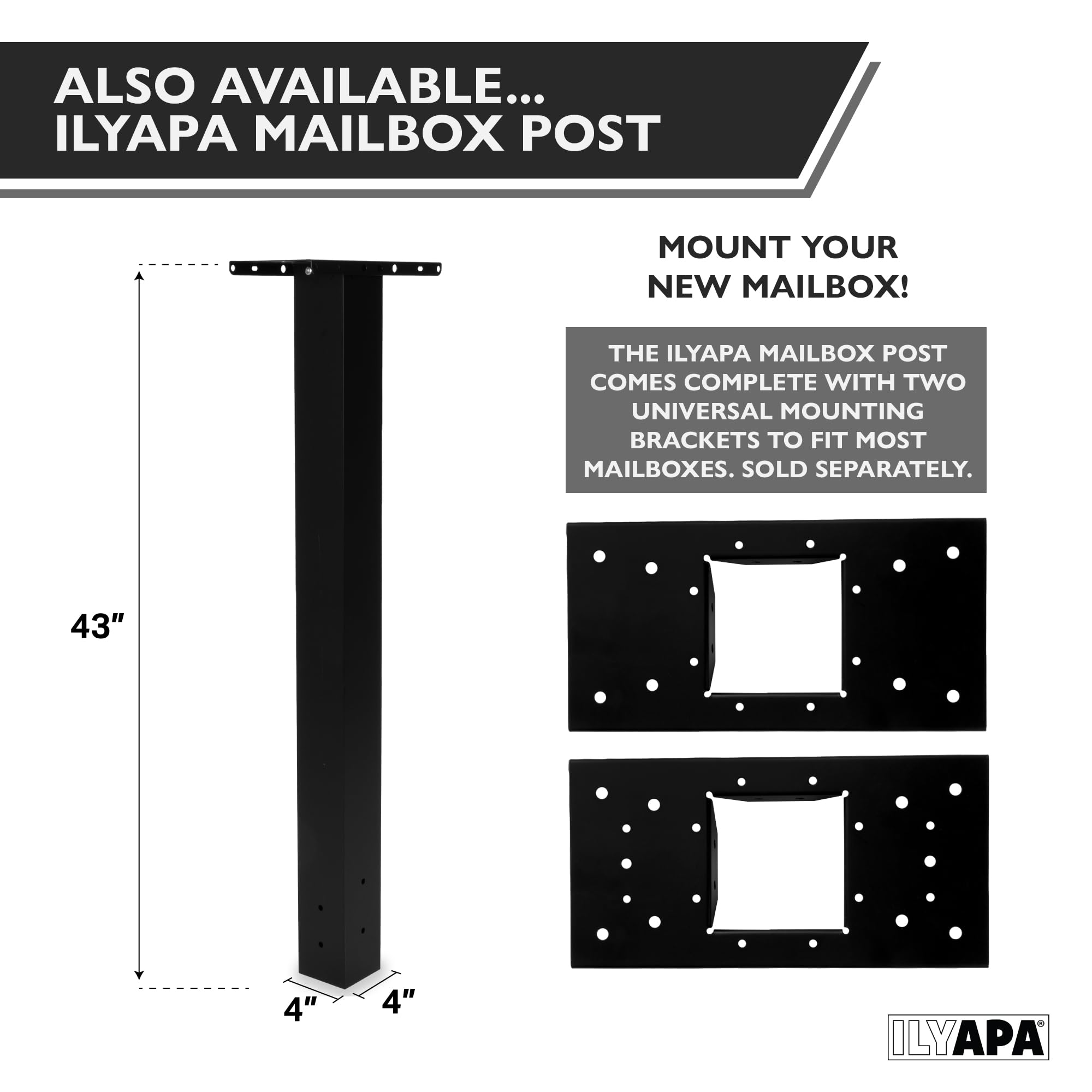 Ilyapa heavy-duty steel construction offers long-lasting curbside support.