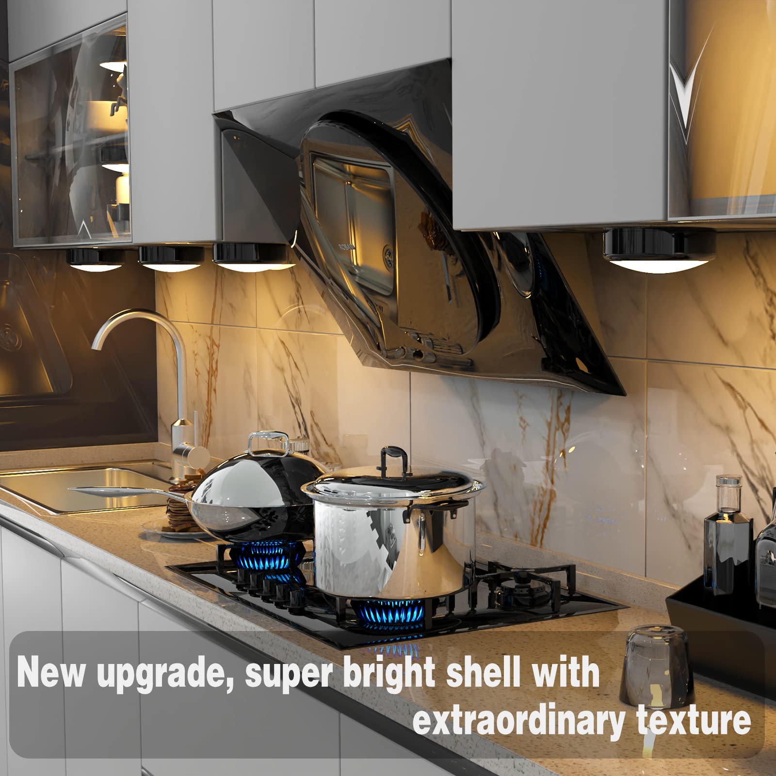 ILYXY LED puck light 6-pack for cabinet illumination