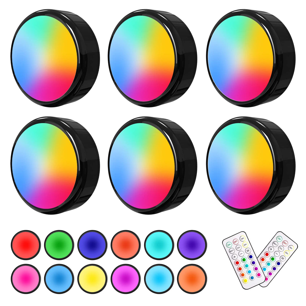 ILYXY LED puck light with remote control for color options