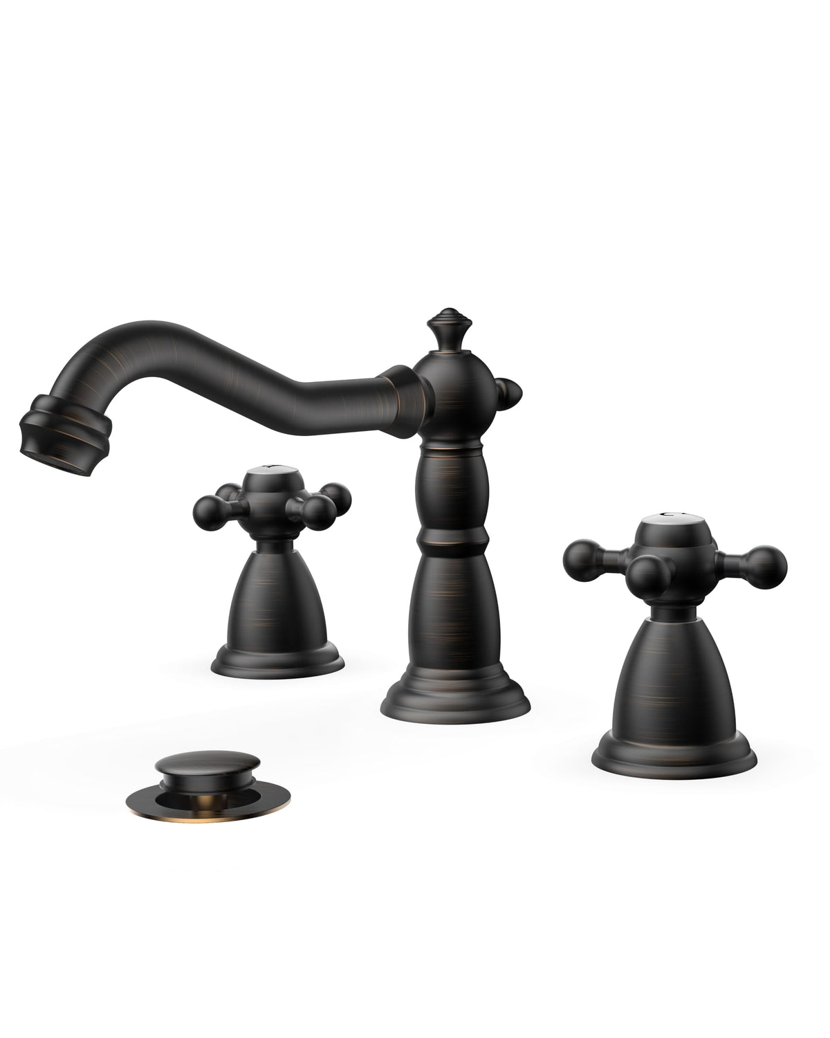 FORIOUS Vintage 3-Hole Faucet – Oil Rubbed Bronze, 8-Inch Widespread, 2-Handle Bathroom Vanity Faucet