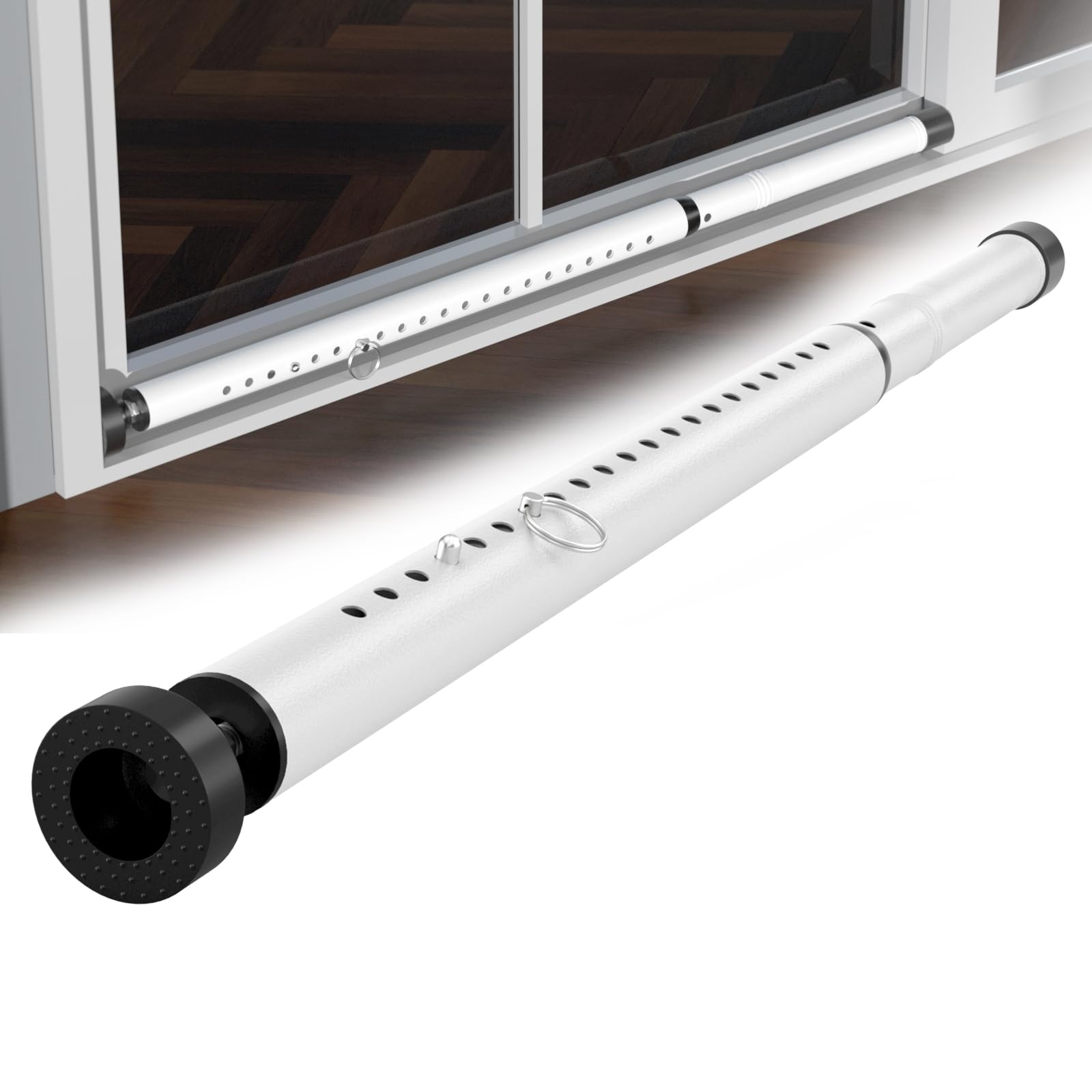 Laider Heros sliding door security bar extended for patio doors enhances entry protection
