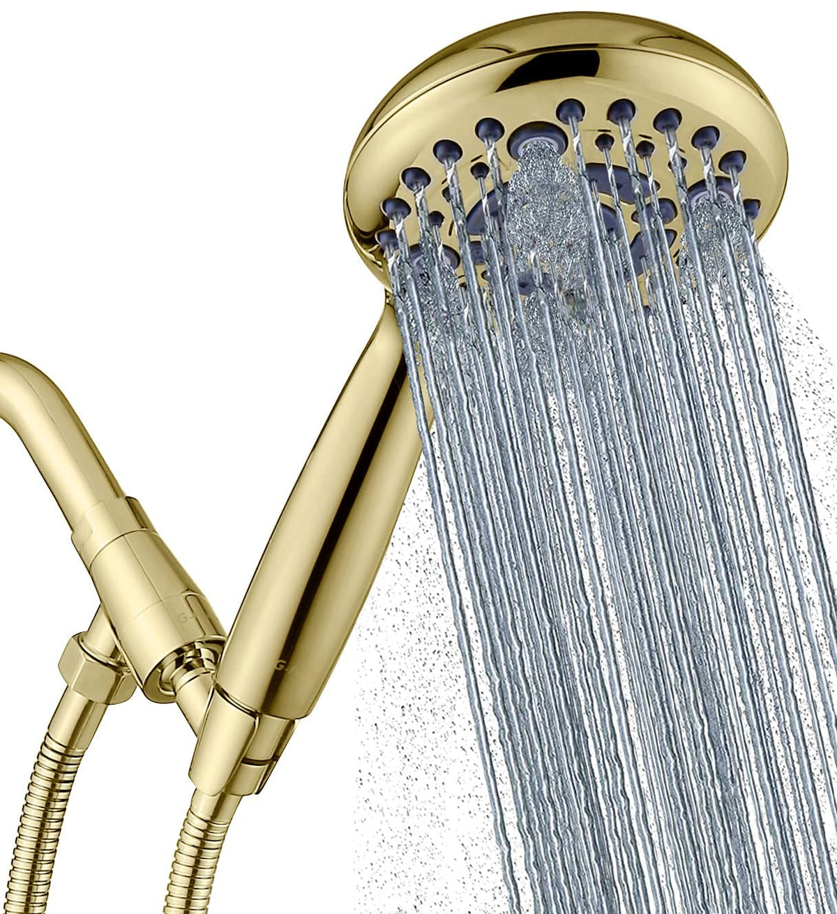 G-Promise Handheld Shower Head – High Pressure, 6 Spray Settings, 4.9-Inch Face, 70–75-Inch Hose
