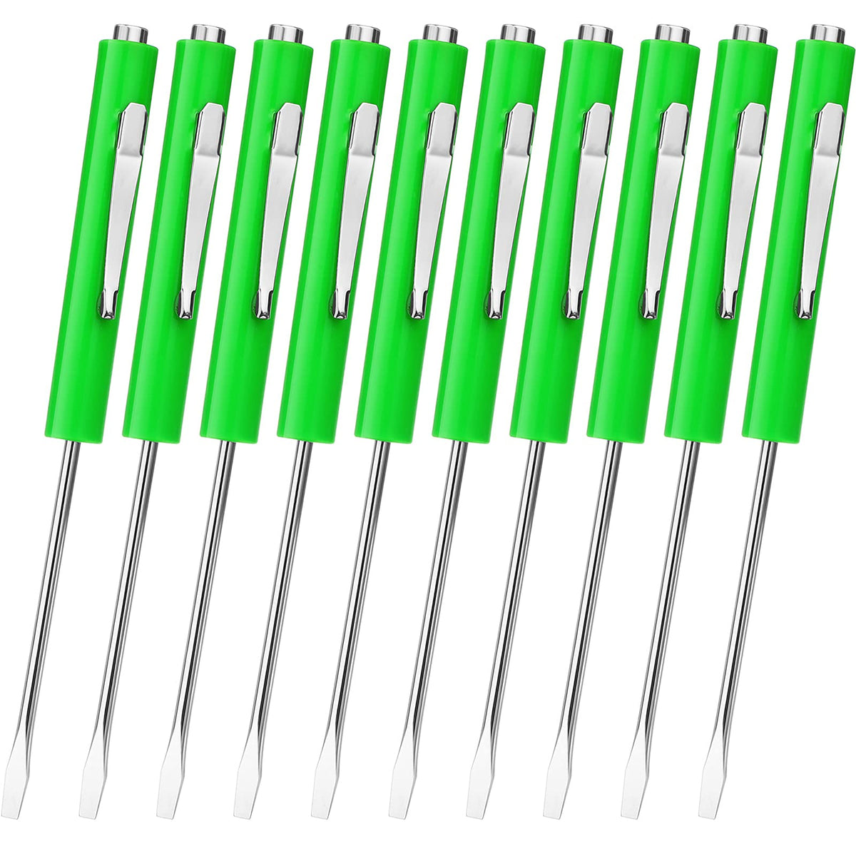Honoson 10-Piece Pocket Screwdriver Set – Magnetic Slotted Mini Tops with Pocket Clips