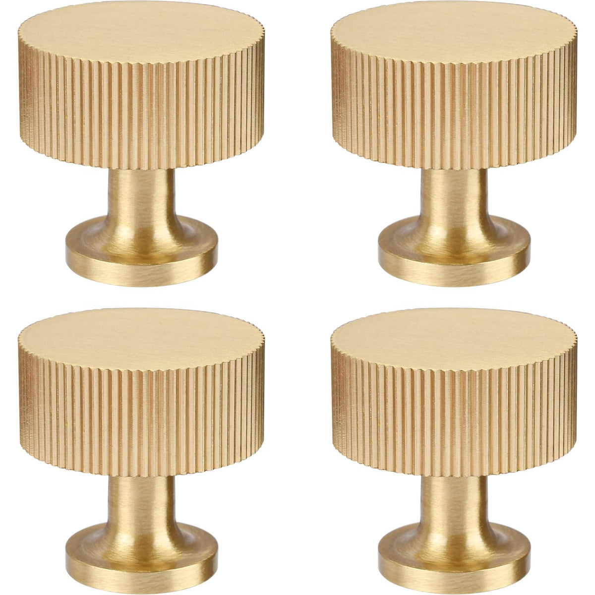 RZDEAL 4-Pack Brushed Brass Cabinet Knobs – 1-1/8